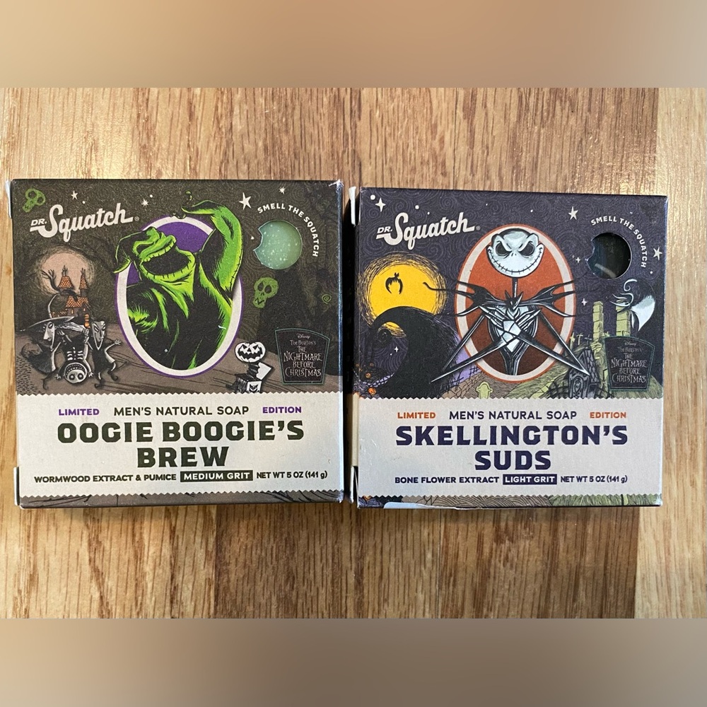 Dr Squatch Oogie Boogie's Brew and Skellington's Suds Soap Set New